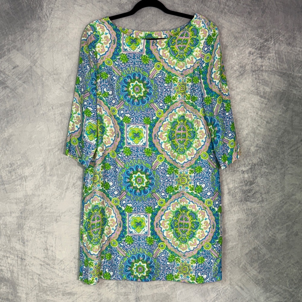 Tommy Hilfiger Womens Colorful Print Dress pastel Szβ M Preppy Spring Easter